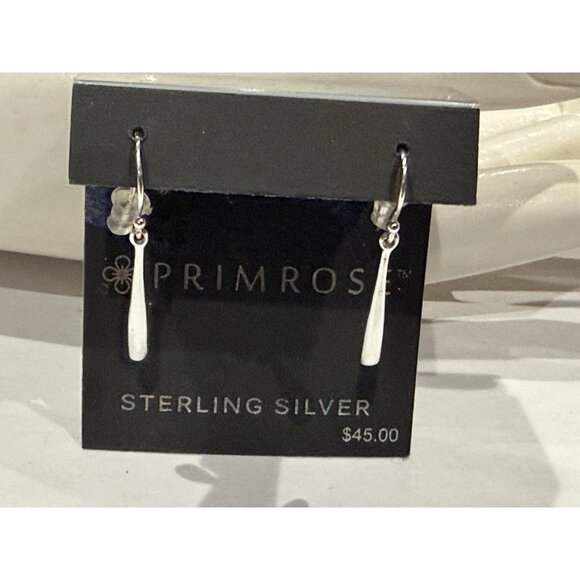 PRIMROSE LONG WATER DROPLET TEARDROP 925 STERLING SILVER DANGLE EARRINGS NEW NWT - Picture 5 of 5